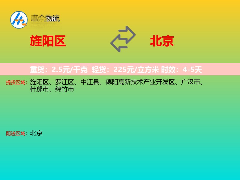 旌阳区到北京长途搬家
