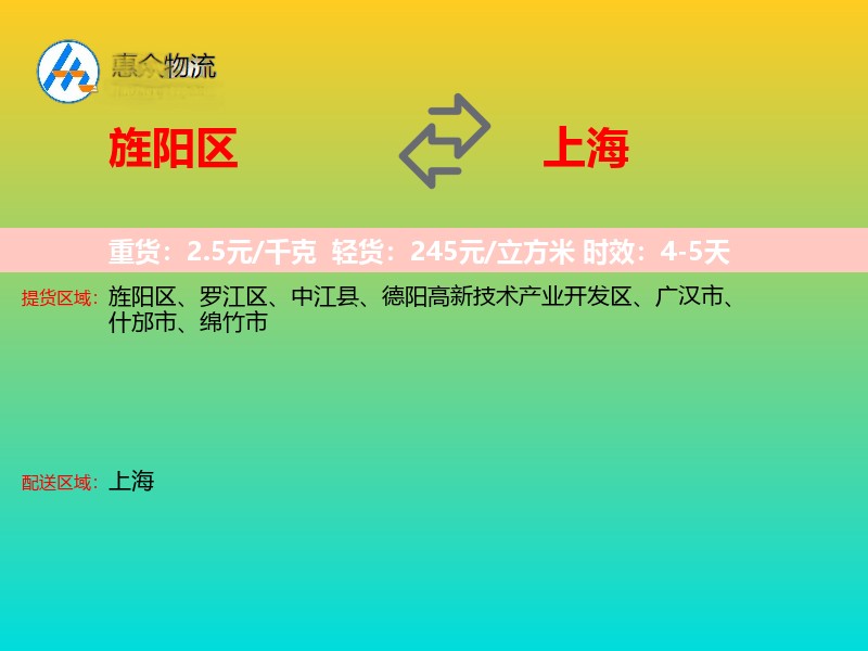 旌阳区到上海长途搬家