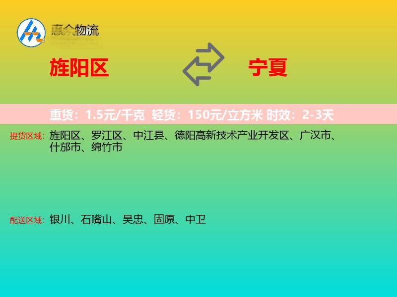 旌阳区到宁夏长途搬家