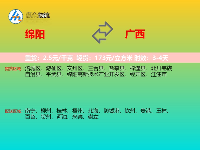 绵阳到广西长途搬家
