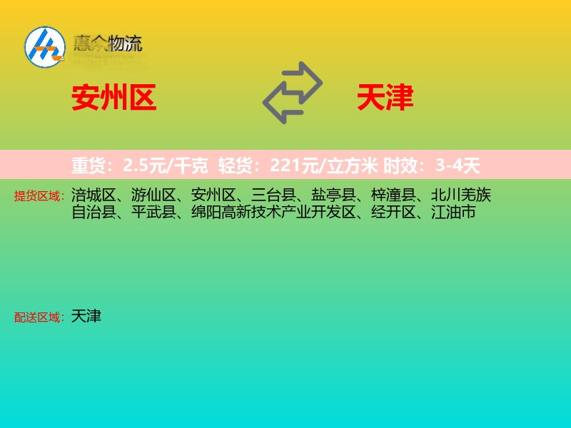 安州区到天津长途搬家