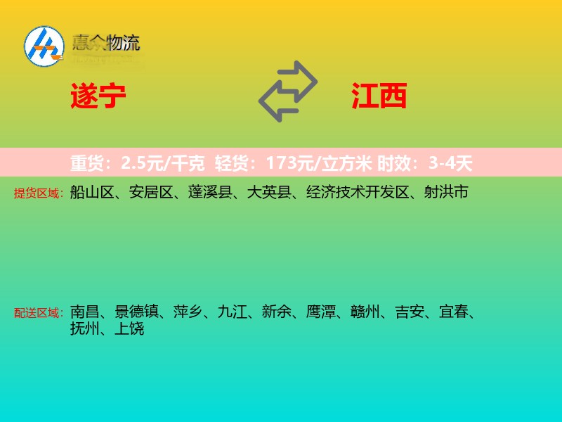 遂宁到江西长途搬家