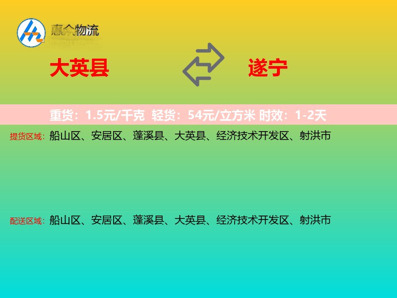 大英县到遂宁物流专线