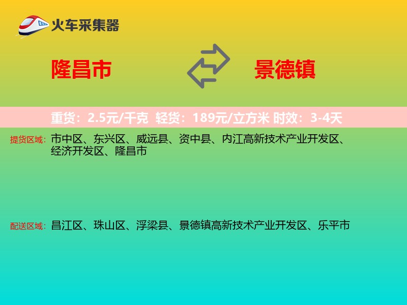 隆昌市到景德镇物流专线