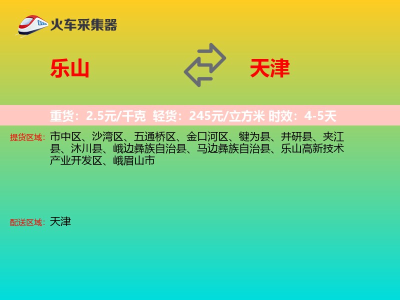 乐山到天津轿车托运