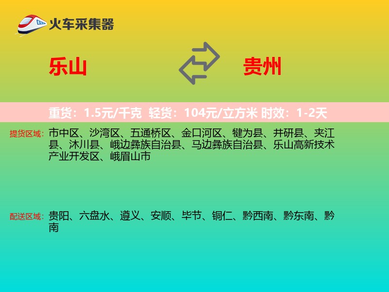 乐山到贵州轿车托运