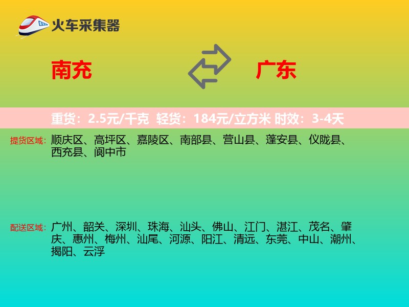 南充到广东轿车托运