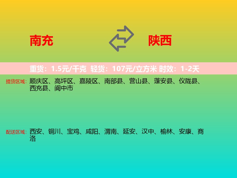 南充到陕西长途搬家