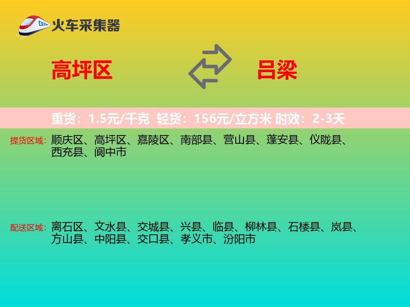 高坪区到吕梁物流专线