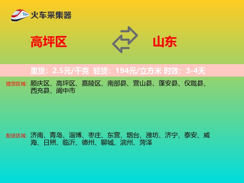 高坪区到山东长途搬家