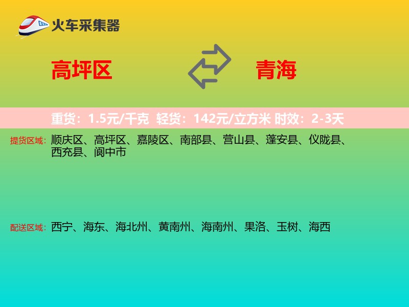高坪区到青海长途搬家