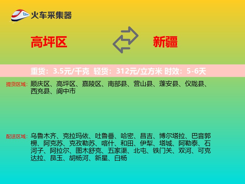 高坪区到新疆长途搬家