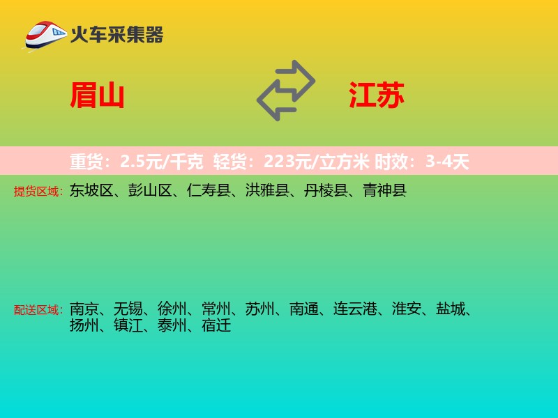 眉山到江苏物流专线