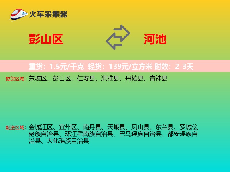 彭山区到河池物流专线