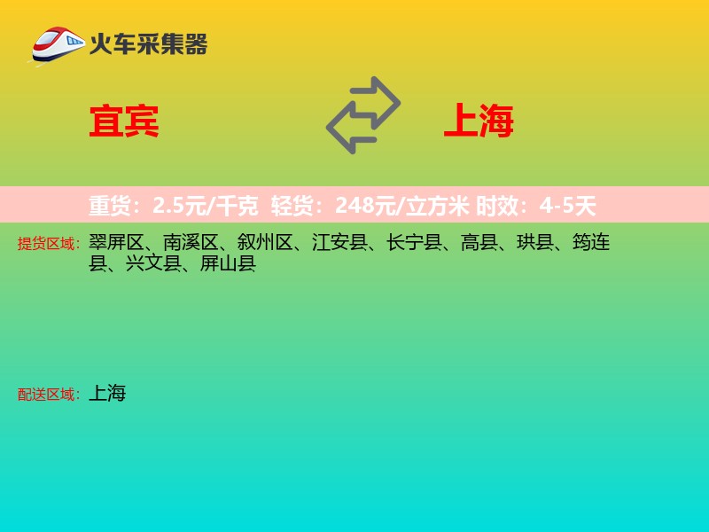 宜宾到上海物流专线