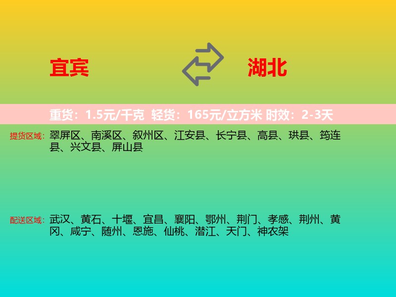 宜宾到湖北长途搬家