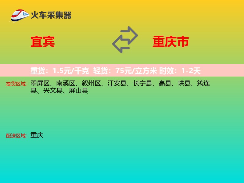 宜宾到重庆市物流专线