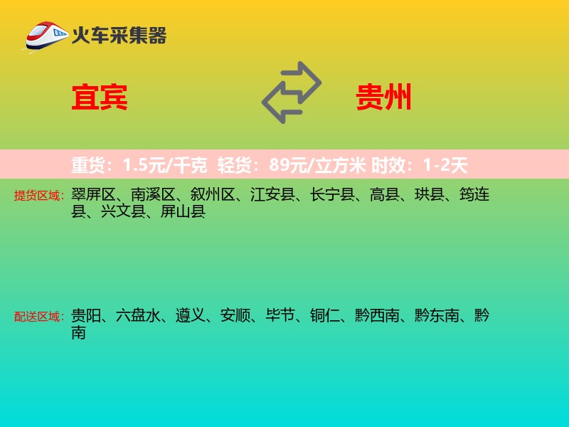 宜宾到贵州物流专线