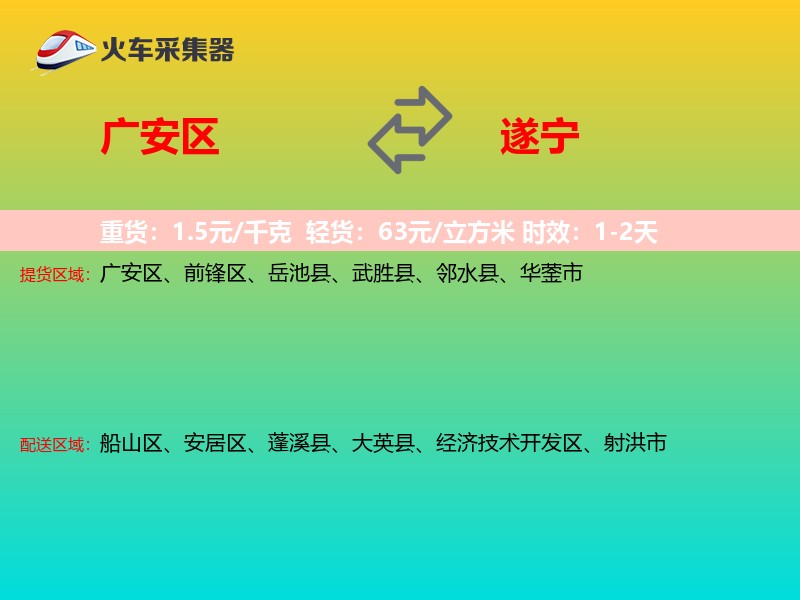 广安区到遂宁物流专线