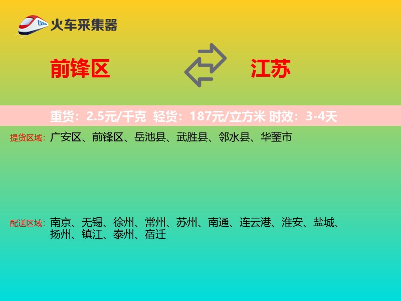 前锋区到江苏物流专线