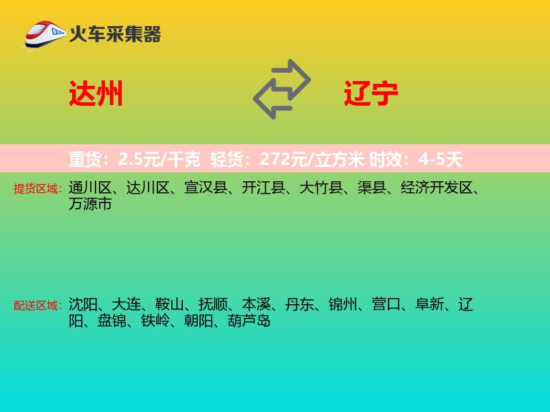 达州到辽宁长途搬家