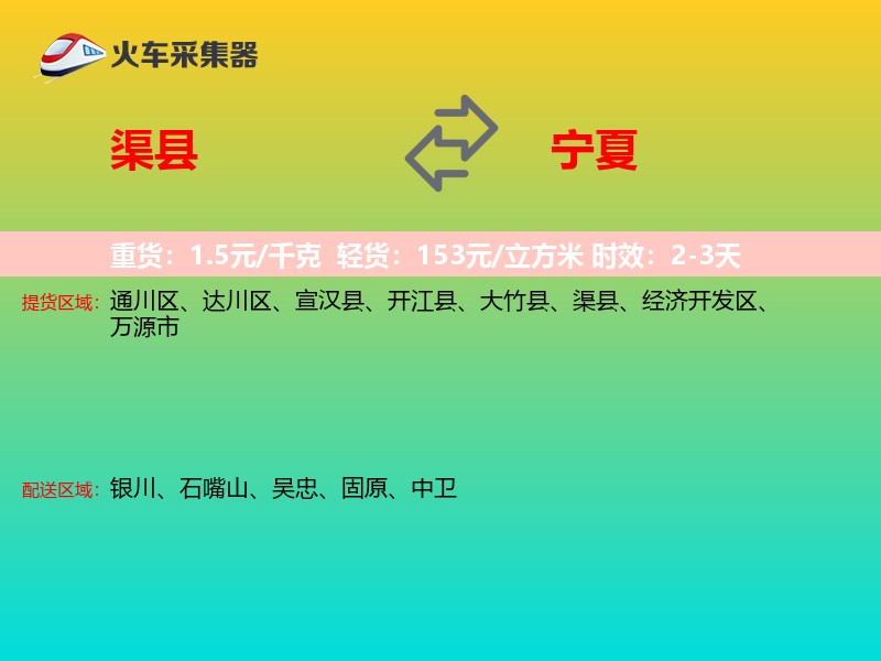 渠县到宁夏长途搬家