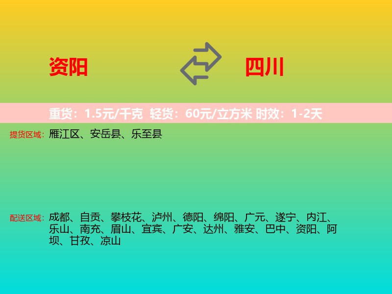 资阳到四川长途搬家