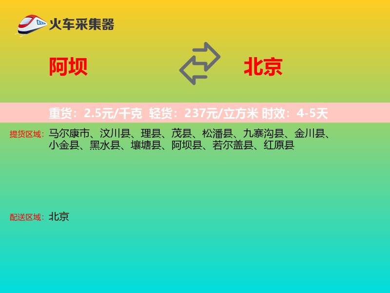 阿坝到北京长途搬家