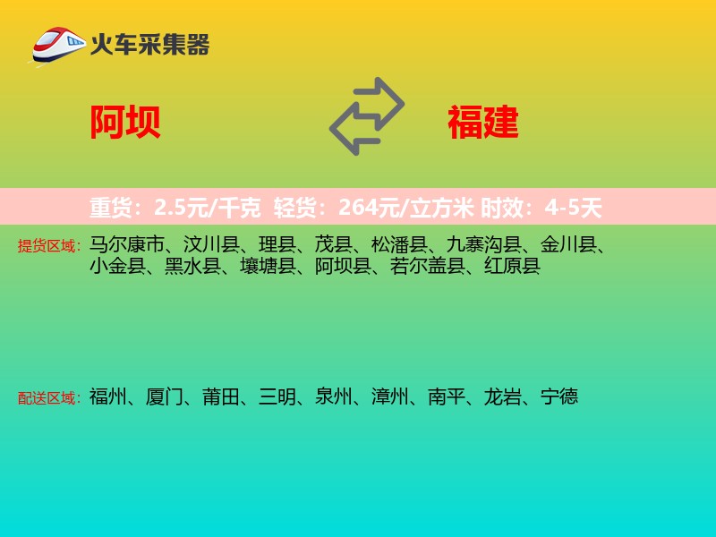 阿坝到福建长途搬家