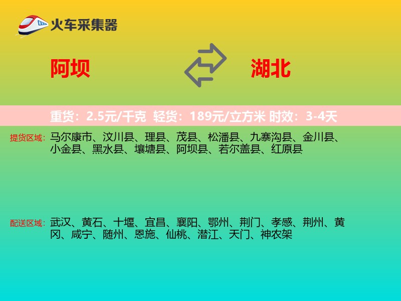 阿坝到湖北轿车托运