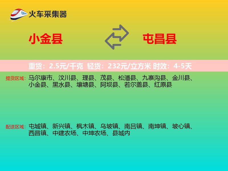小金县到屯昌县物流专线