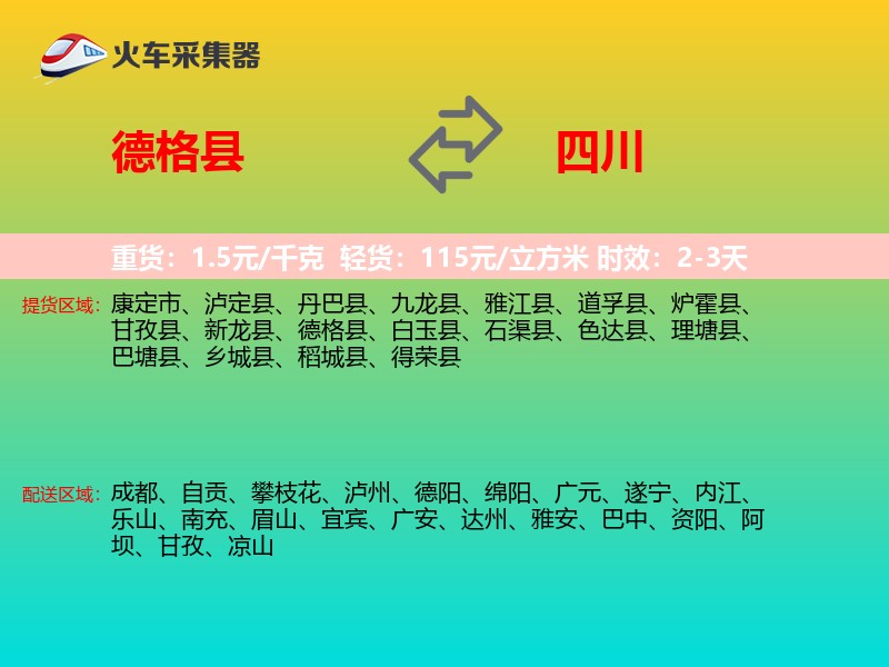 德格县到四川轿车托运