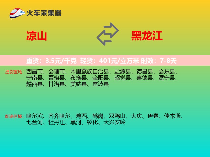 凉山到黑龙江轿车托运