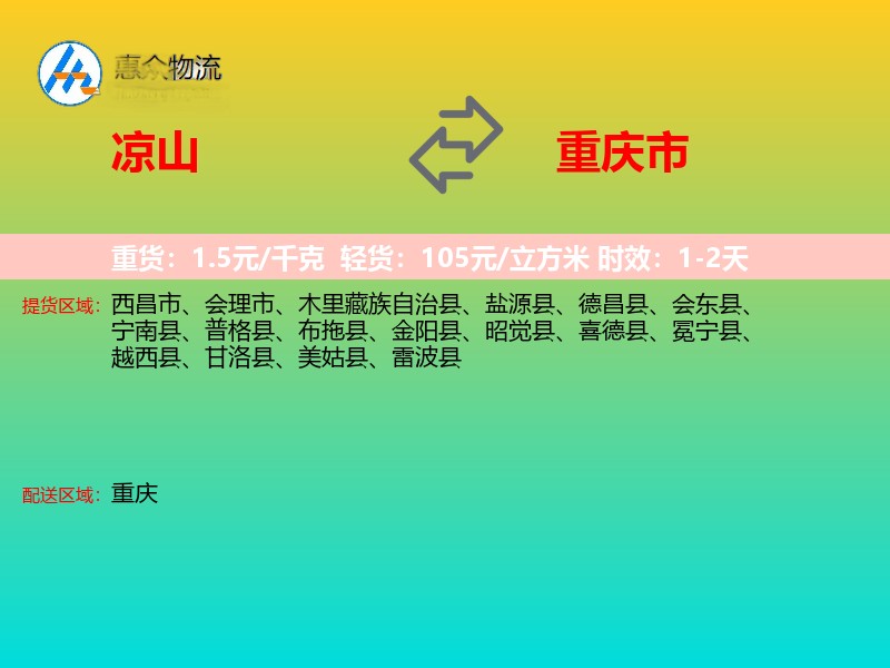 凉山到重庆市长途搬家