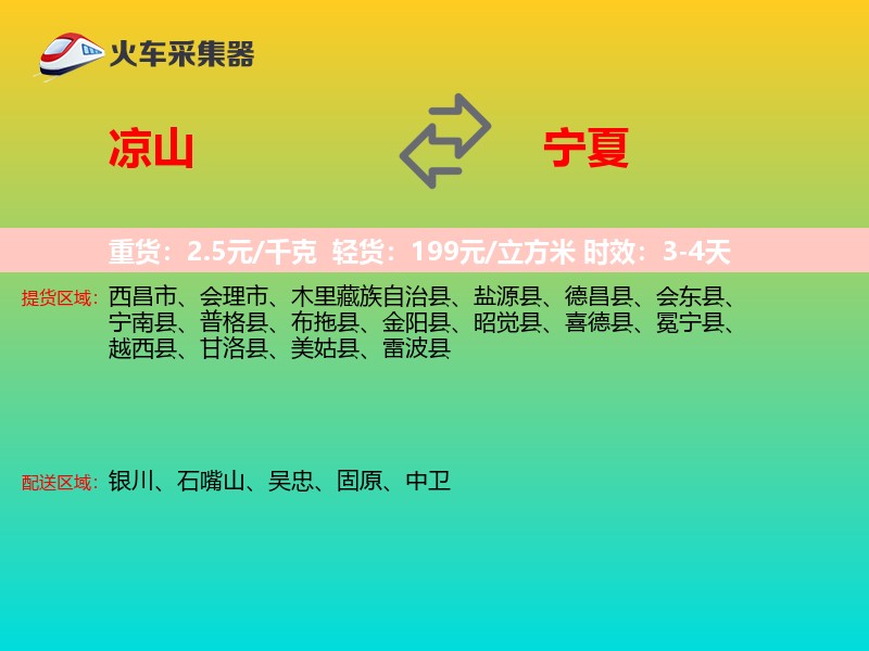 凉山到宁夏长途搬家