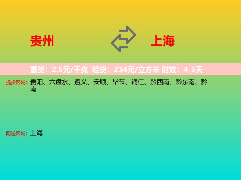 贵州到上海长途搬家