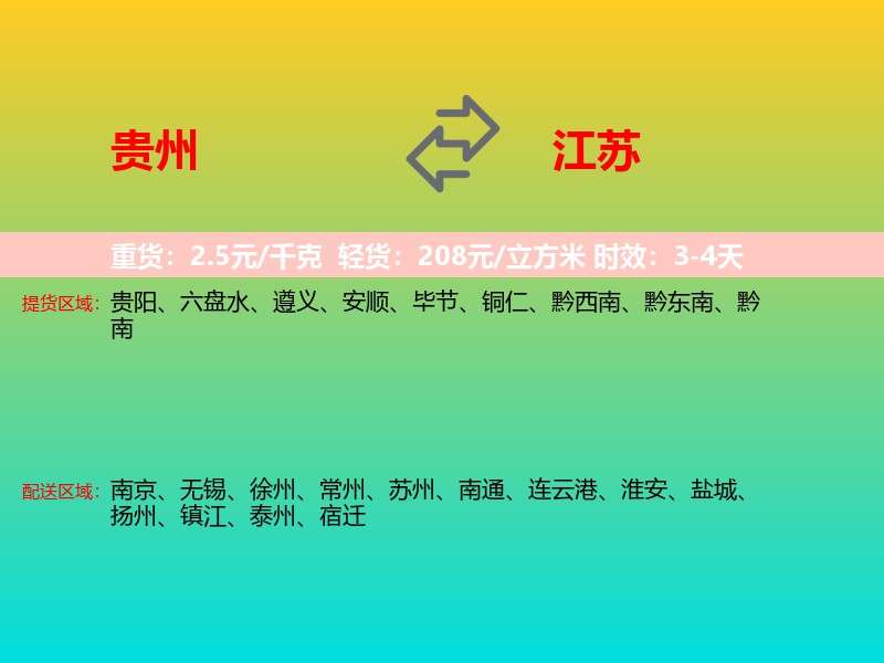 贵州到江苏长途搬家