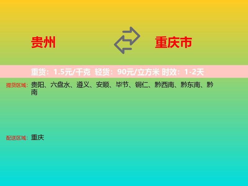 贵州到重庆市长途搬家