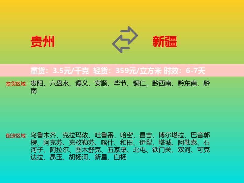 贵州到新疆长途搬家