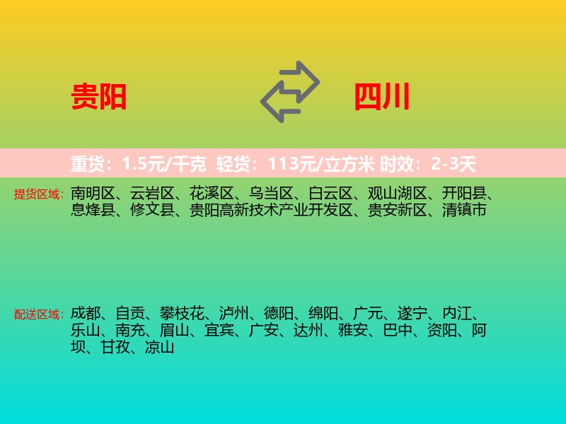 贵阳到四川长途搬家