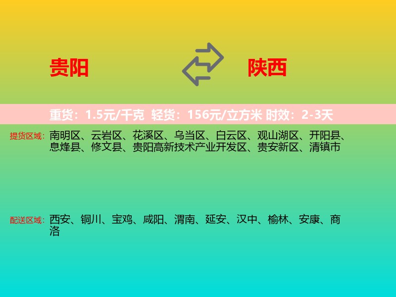 贵阳到陕西长途搬家