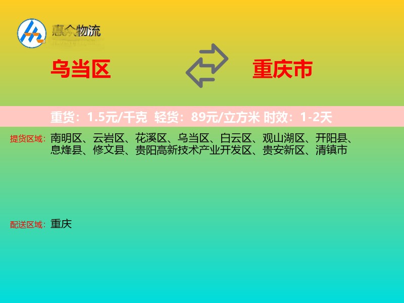 乌当区到重庆市长途搬家