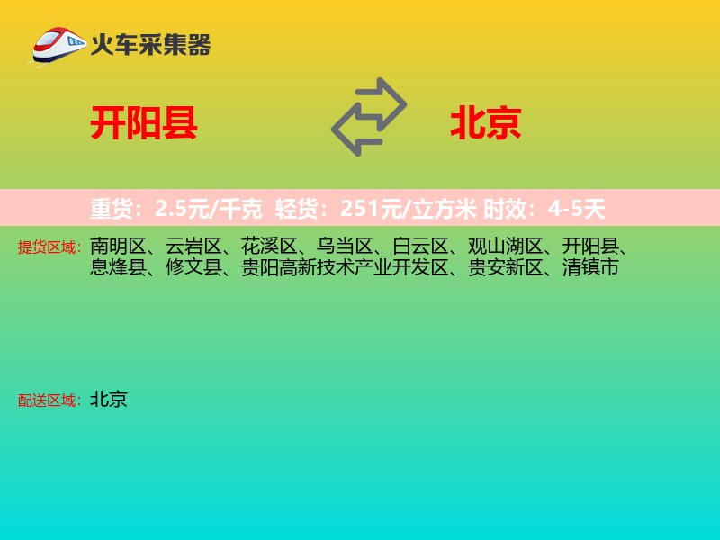 开阳县到北京长途搬家