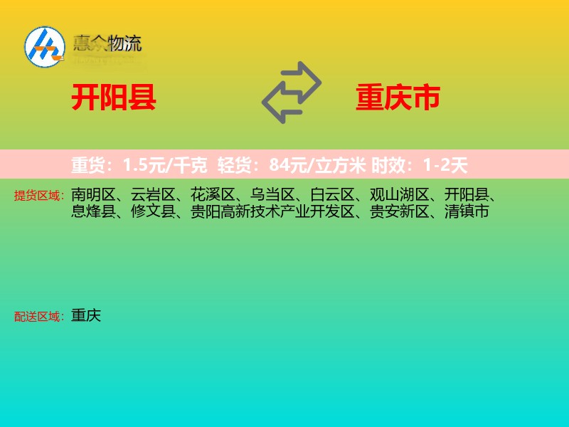 开阳县到重庆市长途搬家