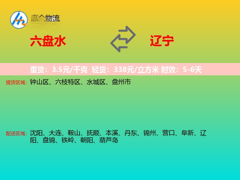 六盘水到辽宁物流专线