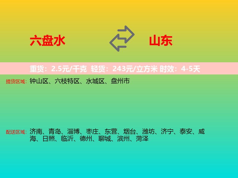 六盘水到山东长途搬家