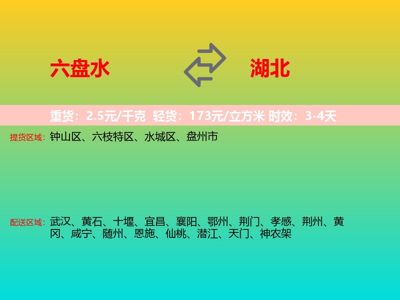 六盘水到湖北长途搬家