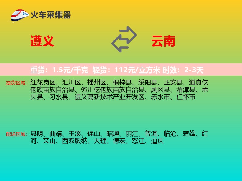 遵义到云南轿车托运