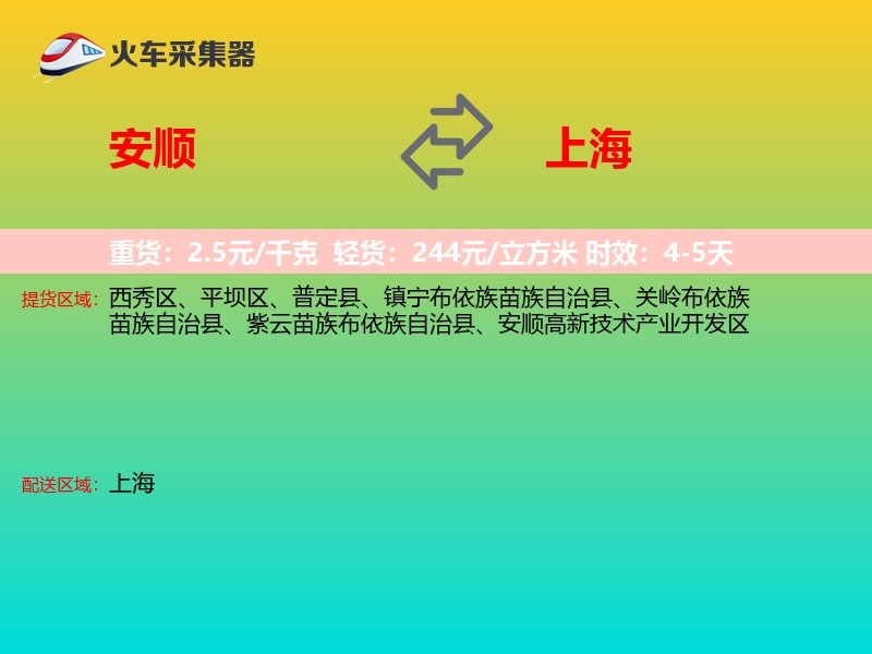 安顺到上海物流专线