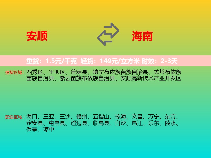 安顺到海南长途搬家